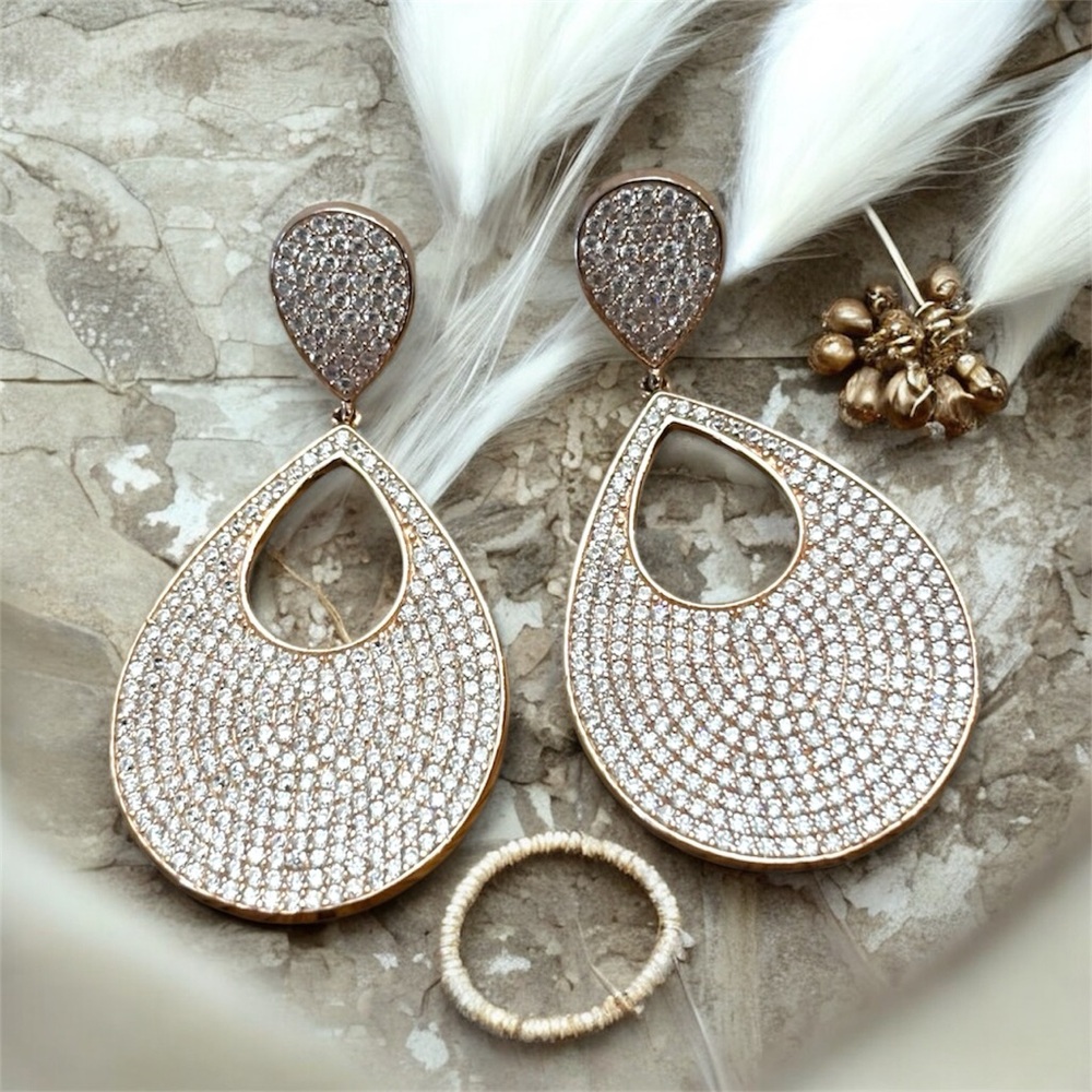 NWOT .925 Sterling Silver Rose Gold Earrings